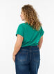 T-shirt &agrave; manches courtes en coton m&eacute;lang&eacute;, Vert, Model image number 2