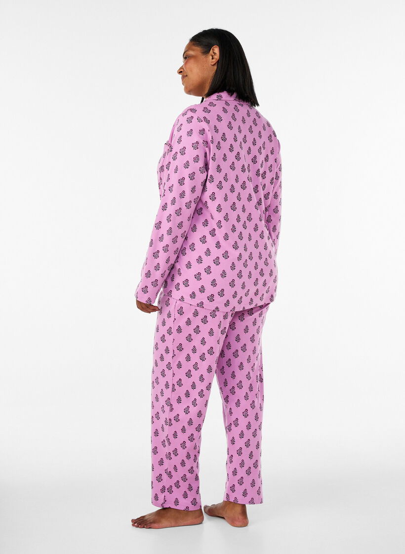 Baumwoll-Pyjamahose mit hohem Bund, Rot, Model image number 1