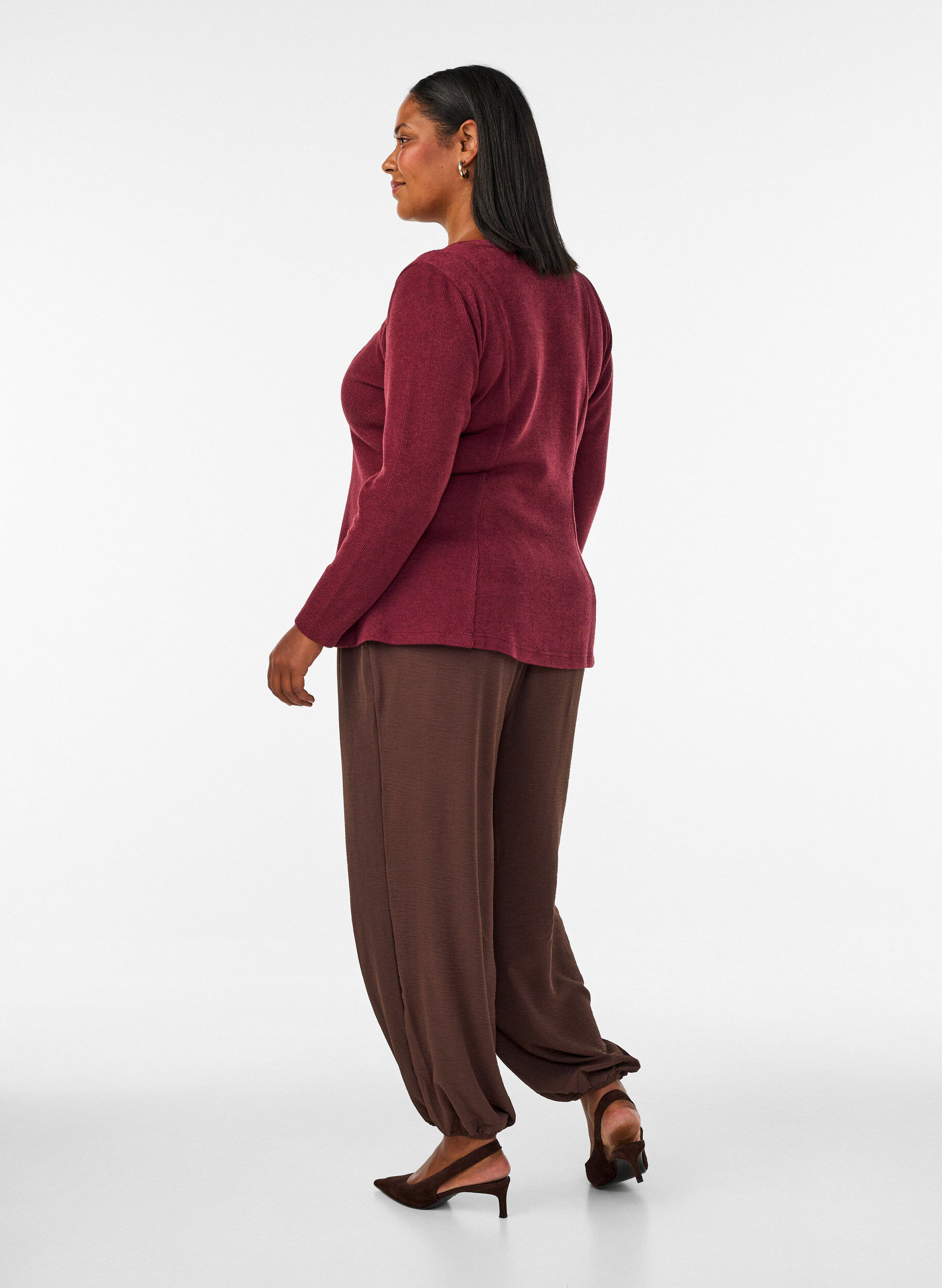 ZizziHoch taillierte Ballonhose, Braun, Model image number 1