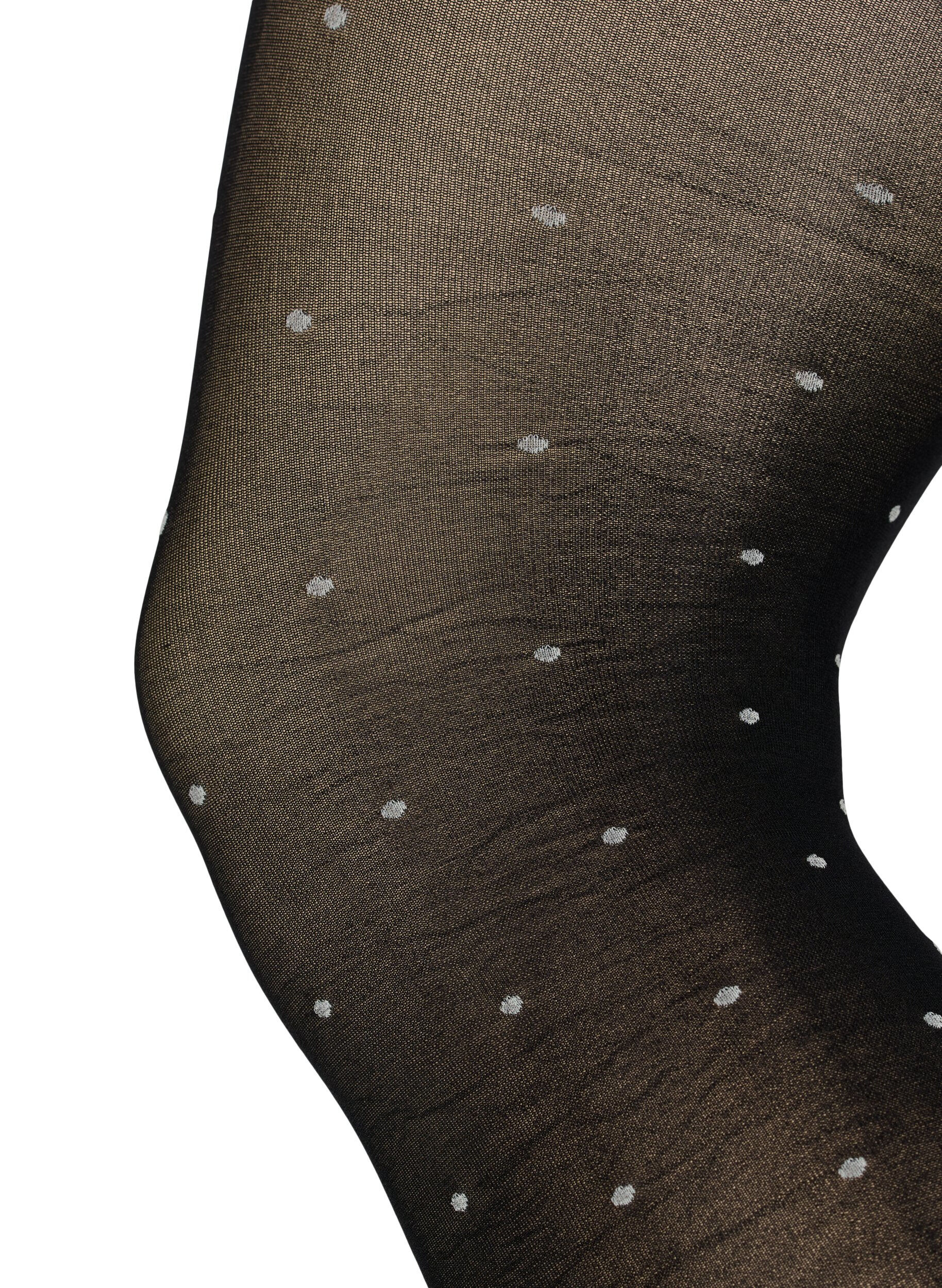 Zizzi 70 Denier Strumpfhosen mit Punkten, Black w. Dot, Packshot image number 2