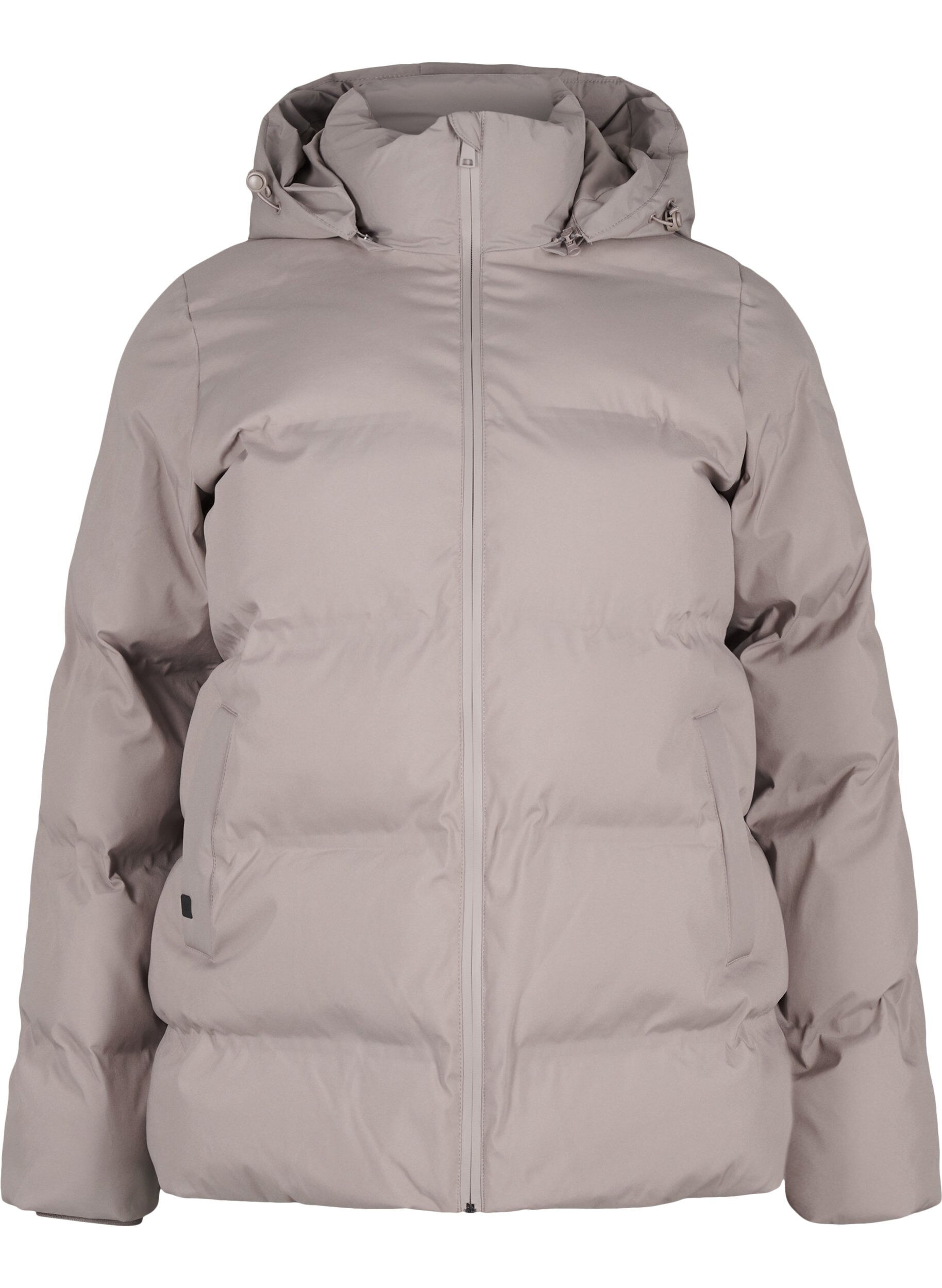 Zizzi Kurze Steppjacke mit Kapuze, Beige, Packshot image number 0