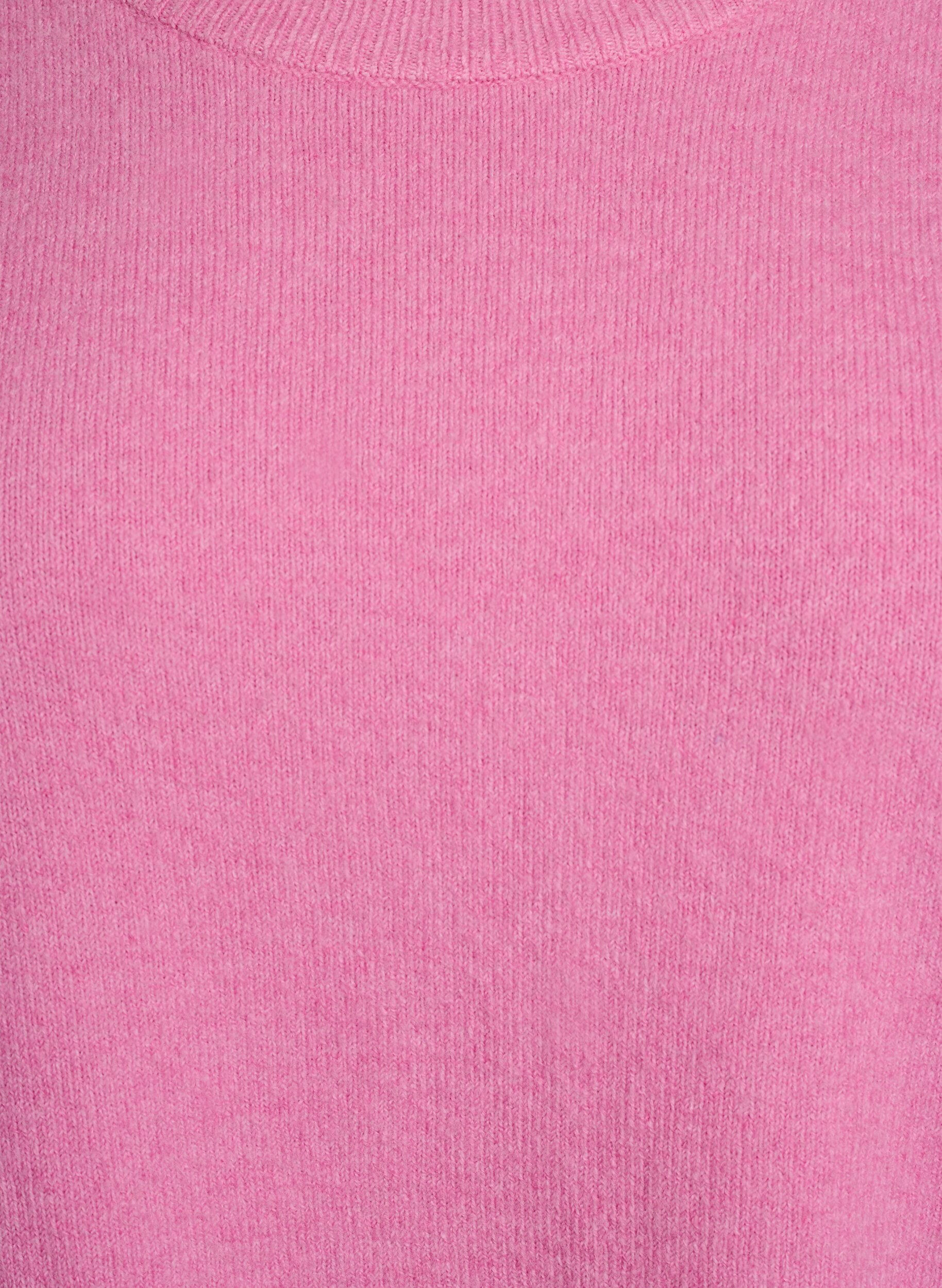 Zizzi Chemisier en tricot &agrave; manches courtes, Rose, Packshot image number 2