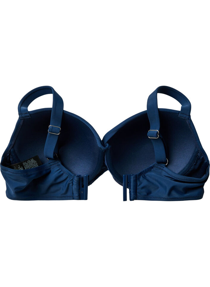 Haut de bikini avec armatures et drap&eacute;, Bleu, Packshot image number 4