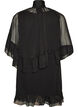 Robe sans manches avec cape en mousseline, Noir, Packshot image number 1