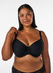 Gepolsterter BH aus Mikrofaser mit Karomuster, Schwarz, Model image number 0