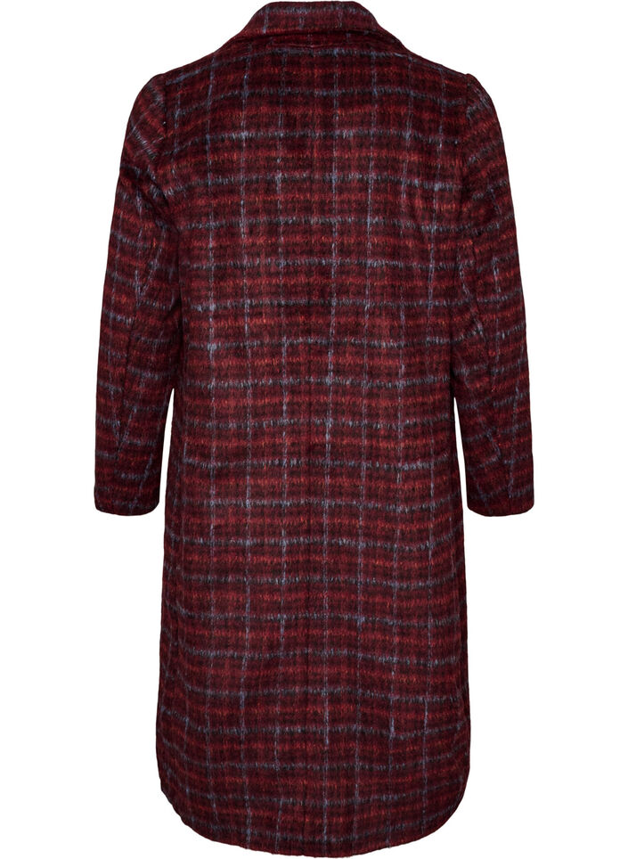 Manteau &agrave; carreaux avec poches, Bordeaux, Packshot image number 1