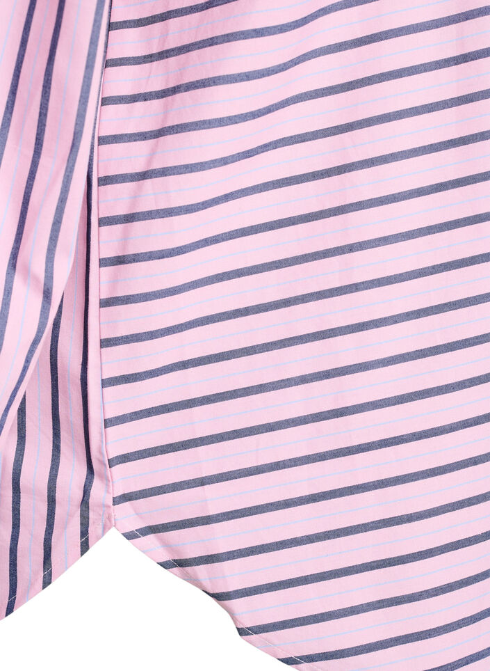 Gestreifte Hemd mit klassischem Kragen und langen &Auml;rmeln, Pink, Packshot image number 3