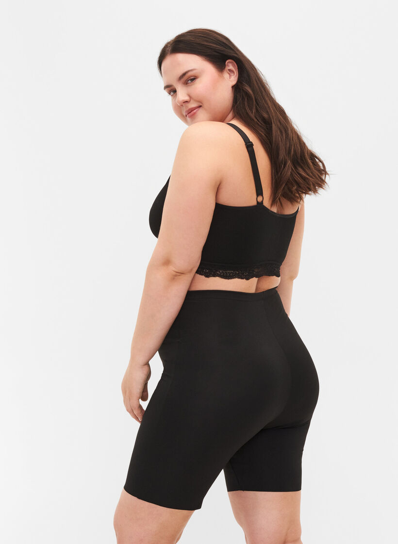 Short shapewear l&eacute;ger &agrave; taille haute, Noir, Model image number 1