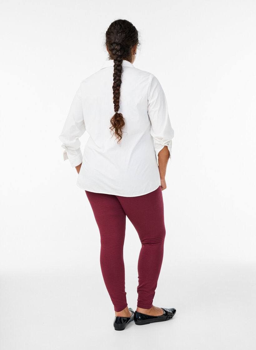 Leggings en coton avec doublure, Bordeaux fonc&eacute;, Model image number 2