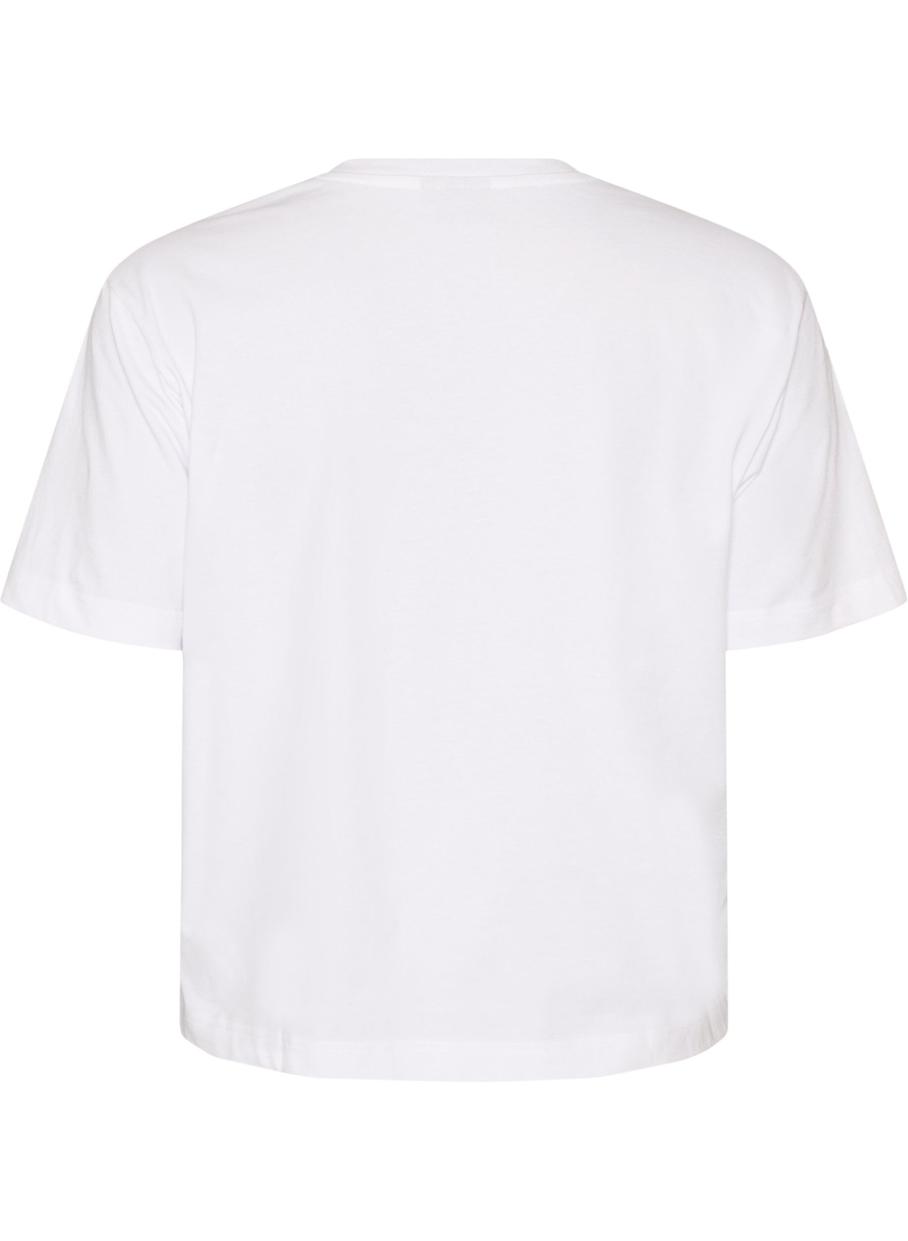 ZizziKastiges T-Shirt aus Baumwolle, Wei&szlig;, Packshot image number 1
