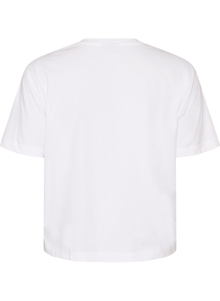 Kastiges T-Shirt aus Baumwolle, Wei&szlig;, Packshot image number 1