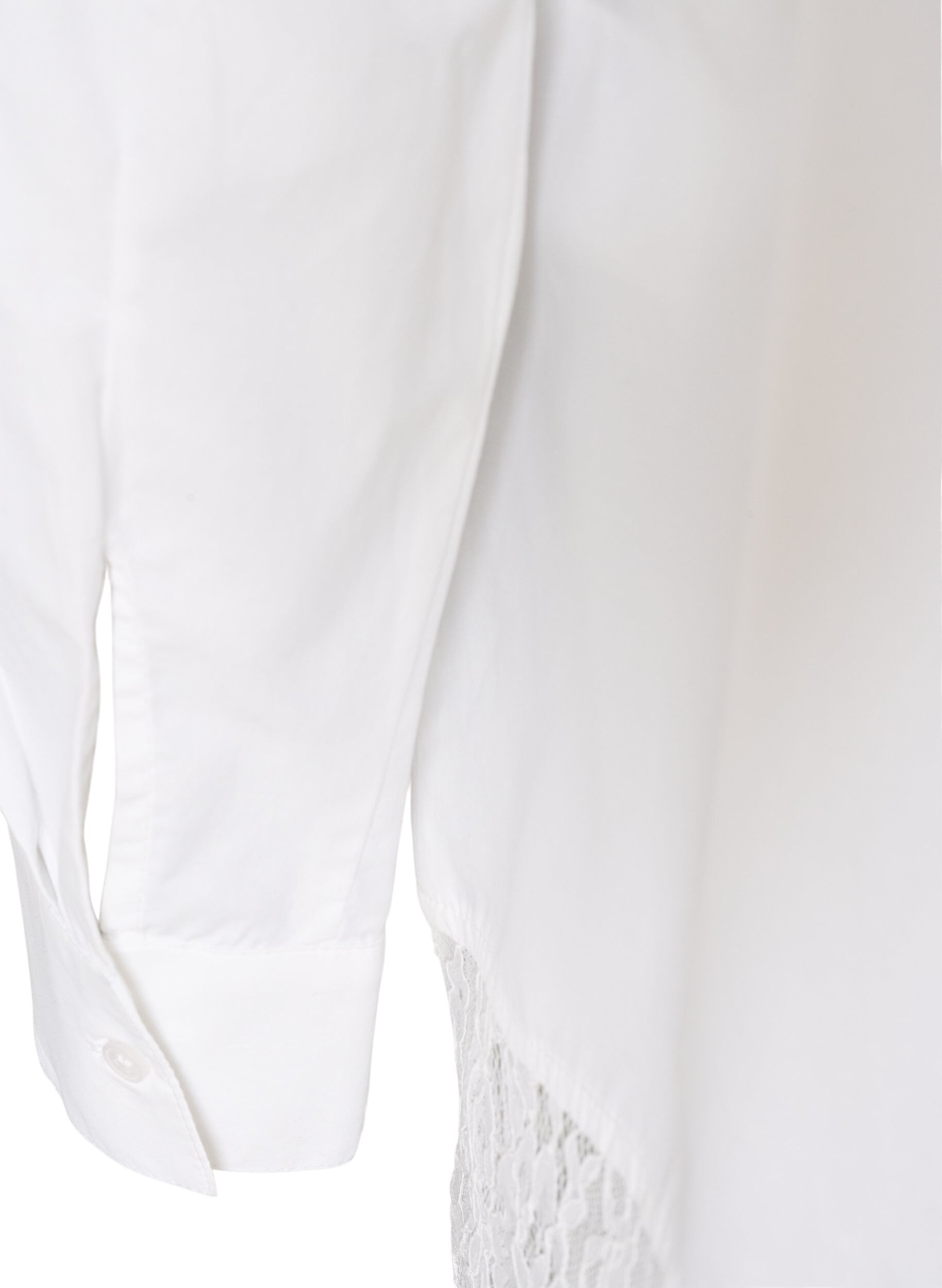ZizziChemise ample avec une large bordure en dentelle, Blanc, Packshot image number 3