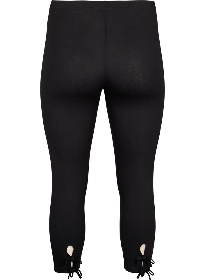 3/4 Leggings aus Viskose mit Schleife, Black, Packshot image number 1