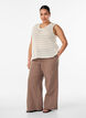 Pantalon ample avec taille haute et poches, Marron, Model image number 0