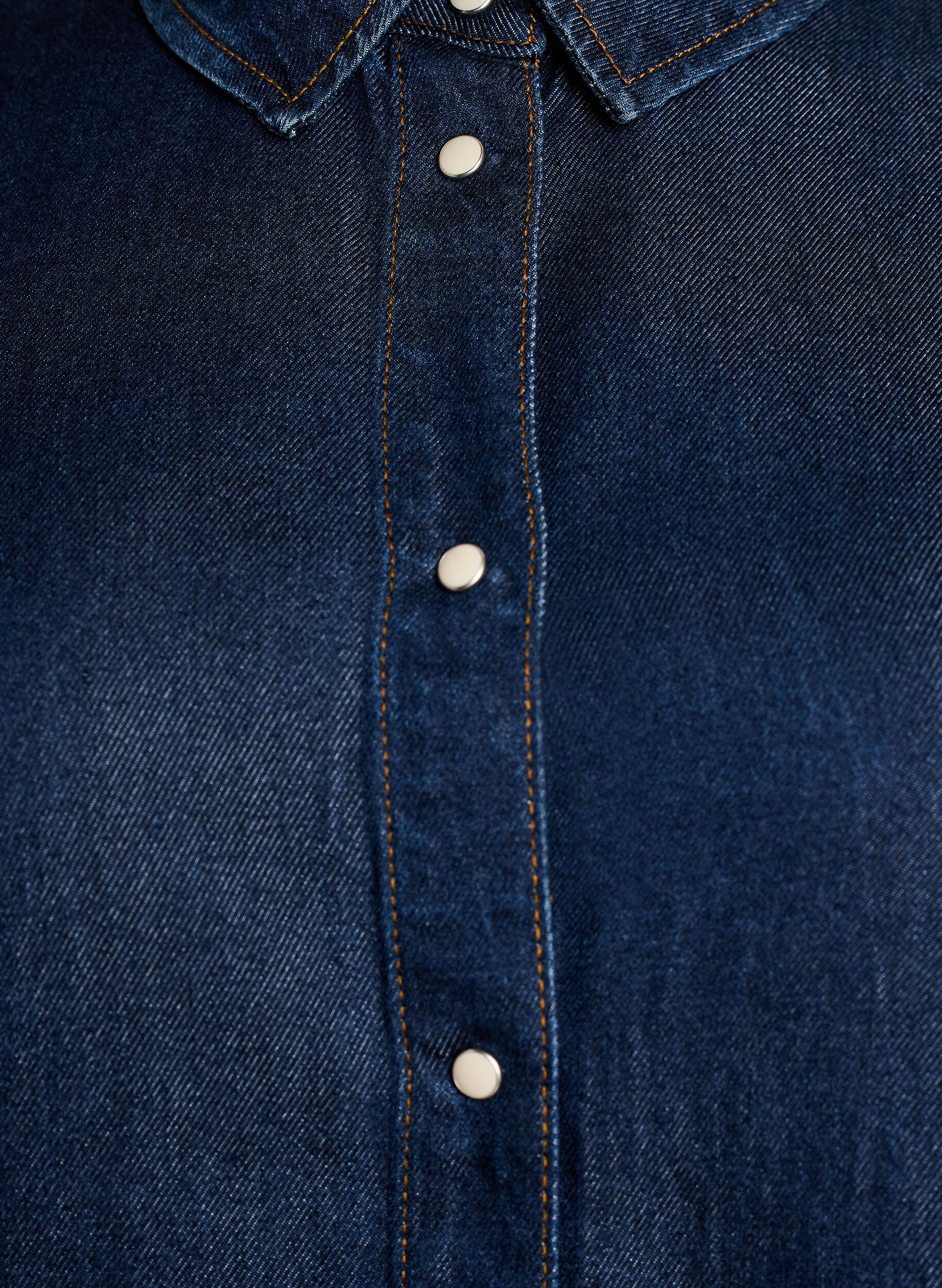 Zizzi Chemise &agrave; manches courtes aspect denim en lyocell, Bleu, Packshot image number 2