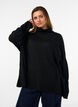 Pull &agrave; col roul&eacute; &agrave; coupe ample, Noir, Model image number 0