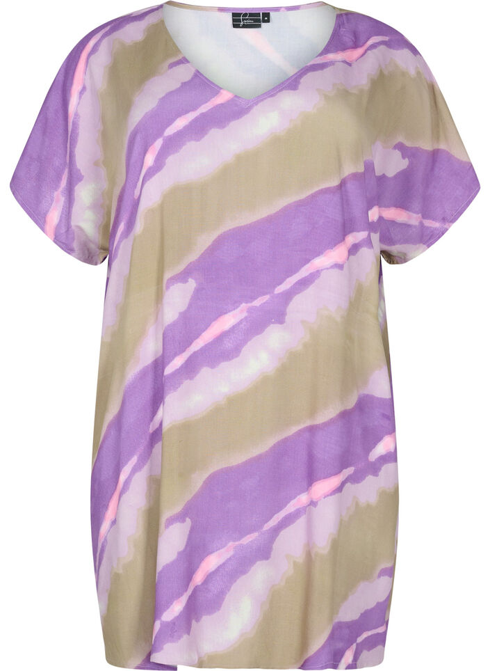 Robe de plage imprimée en viscose, Fantom Print, Packshot image number 0