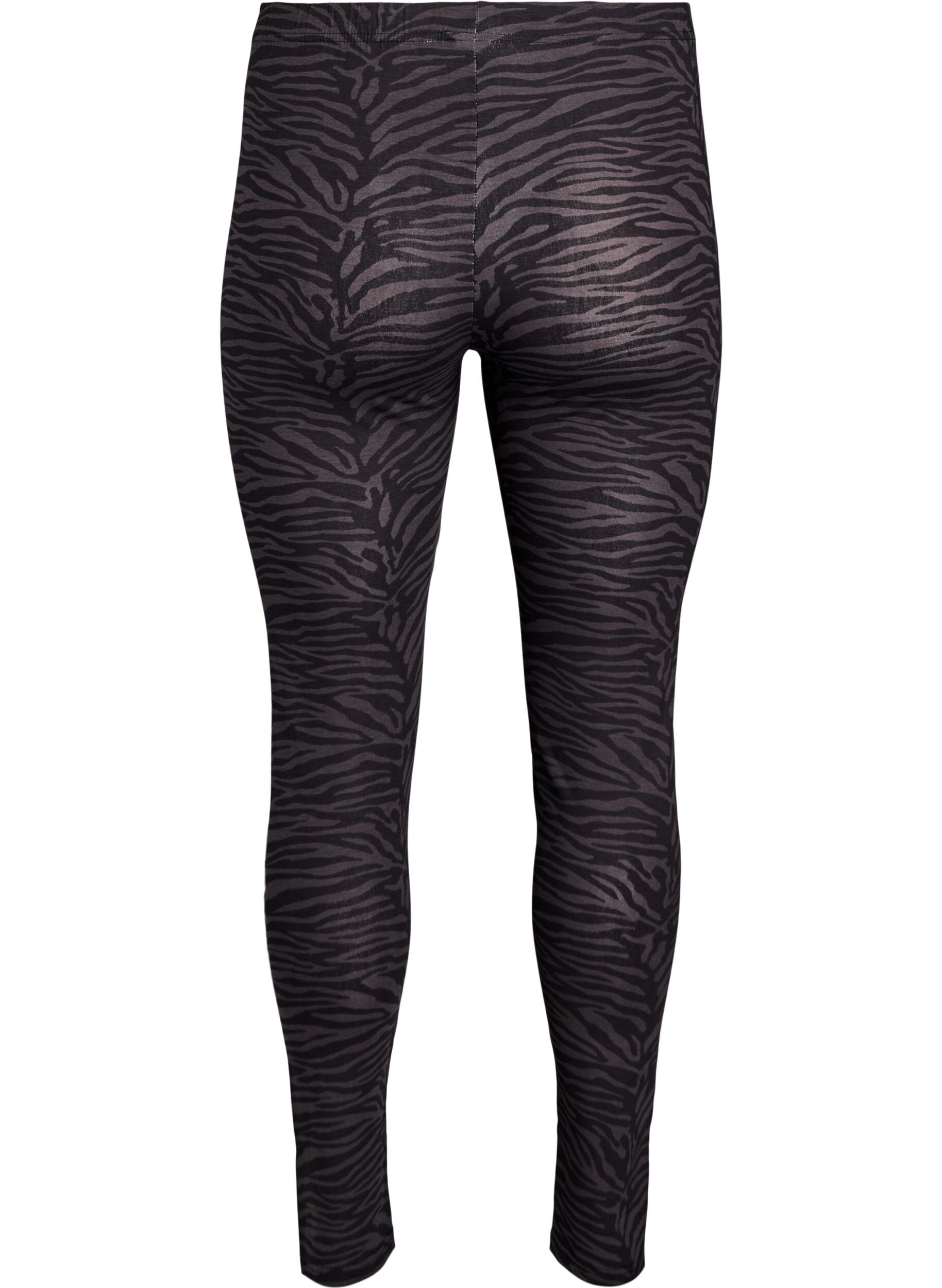 Zizzi Viskose Leggings mit Druck, Schwarz, Packshot image number 1