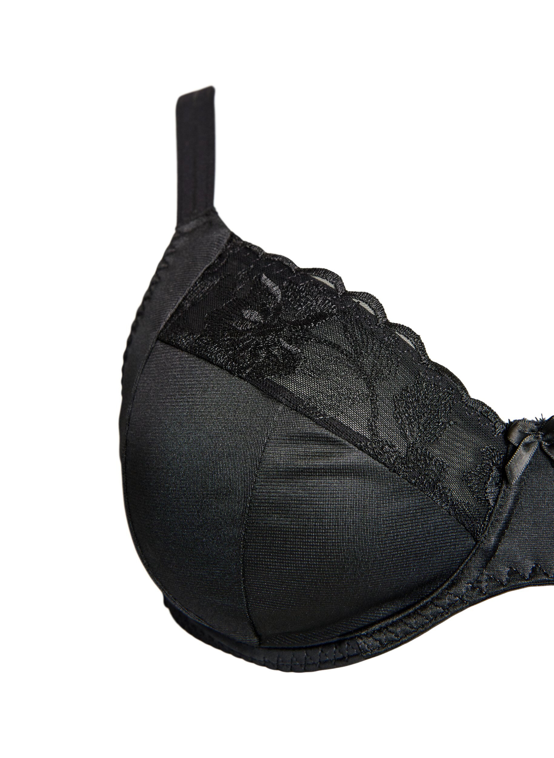 Zizzi Soutien-gorge embo&icirc;tant grand maintien avec d&eacute;tails en dentelle, Noir, Packshot image number 2