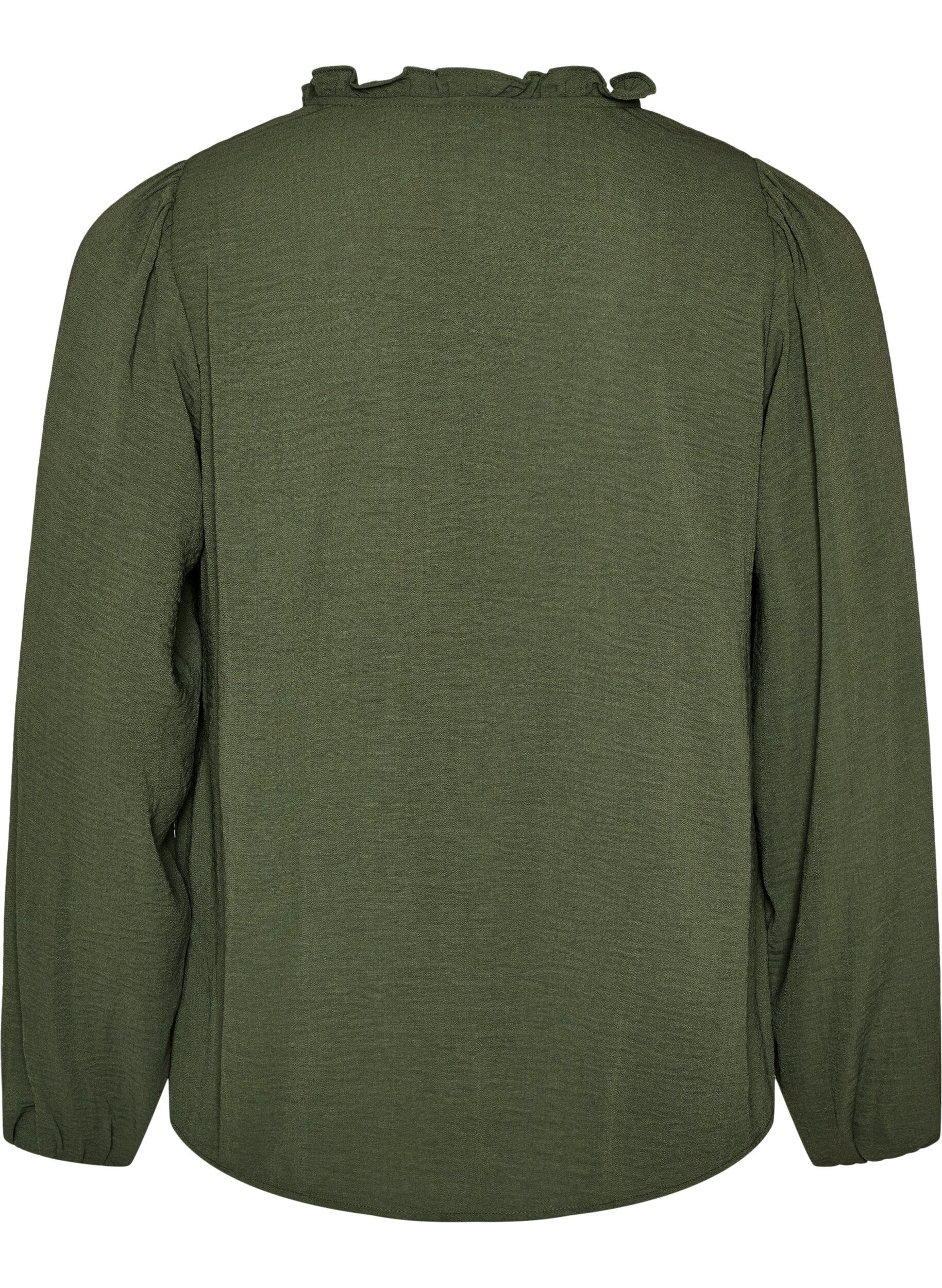 ZizziBlouse avec col en V et bande en crochet, Vert, Packshot image number 1