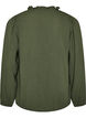 Blouse avec col en V et bande en crochet, Vert, Packshot image number 1