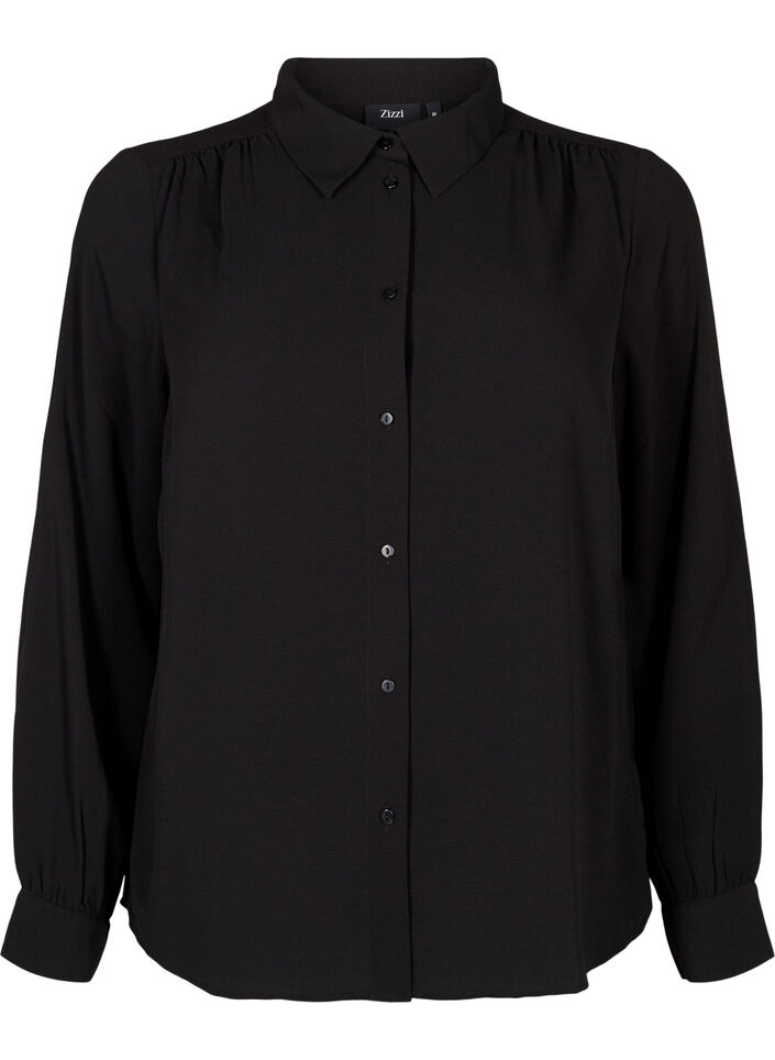 Chemise de couleur unie, Black, Packshot image number 0