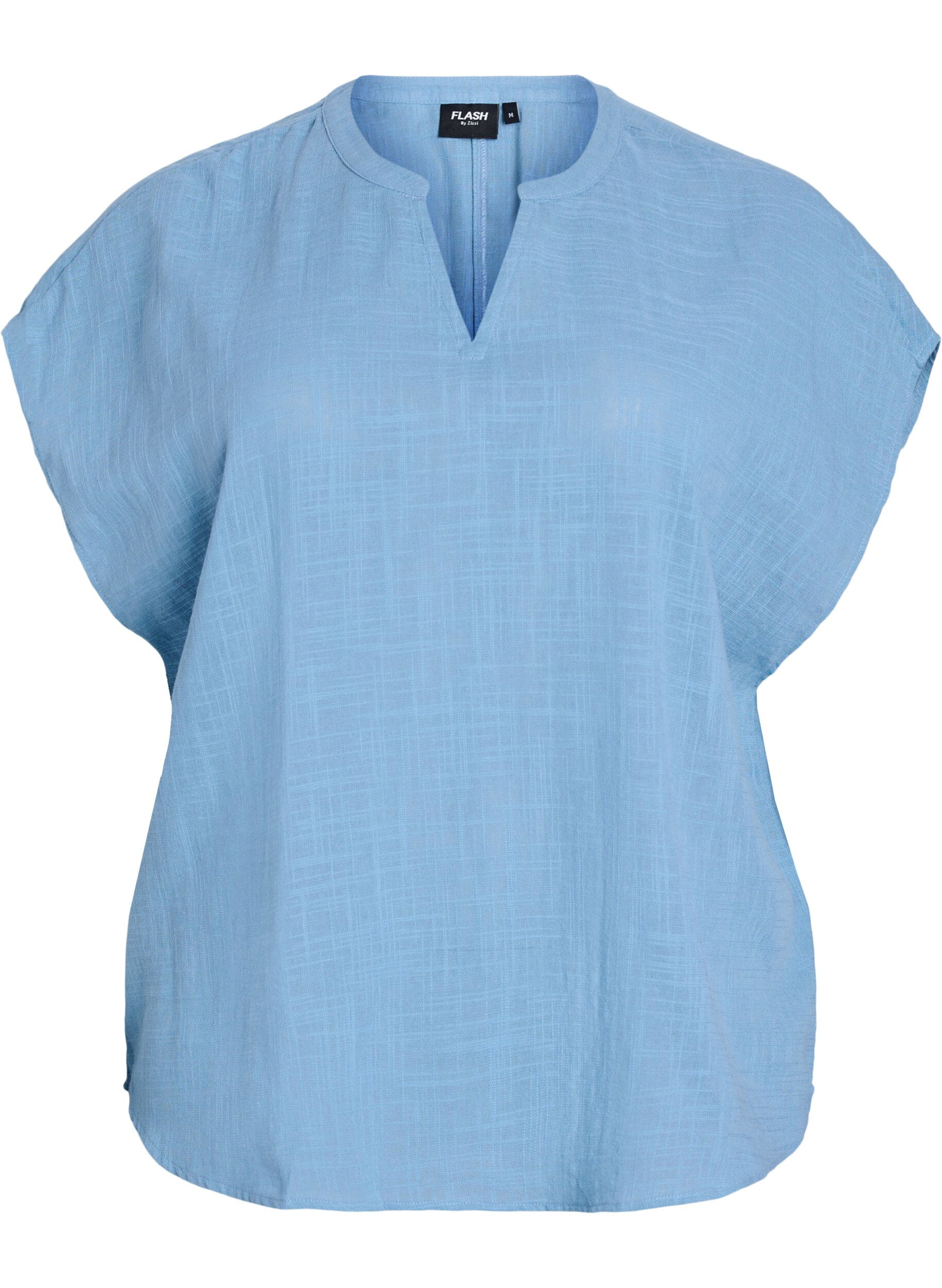 Zizzi FLASH - Lockere Bluse mit angeschnittenen &Auml;rmeln, Blau, Packshot image number 0