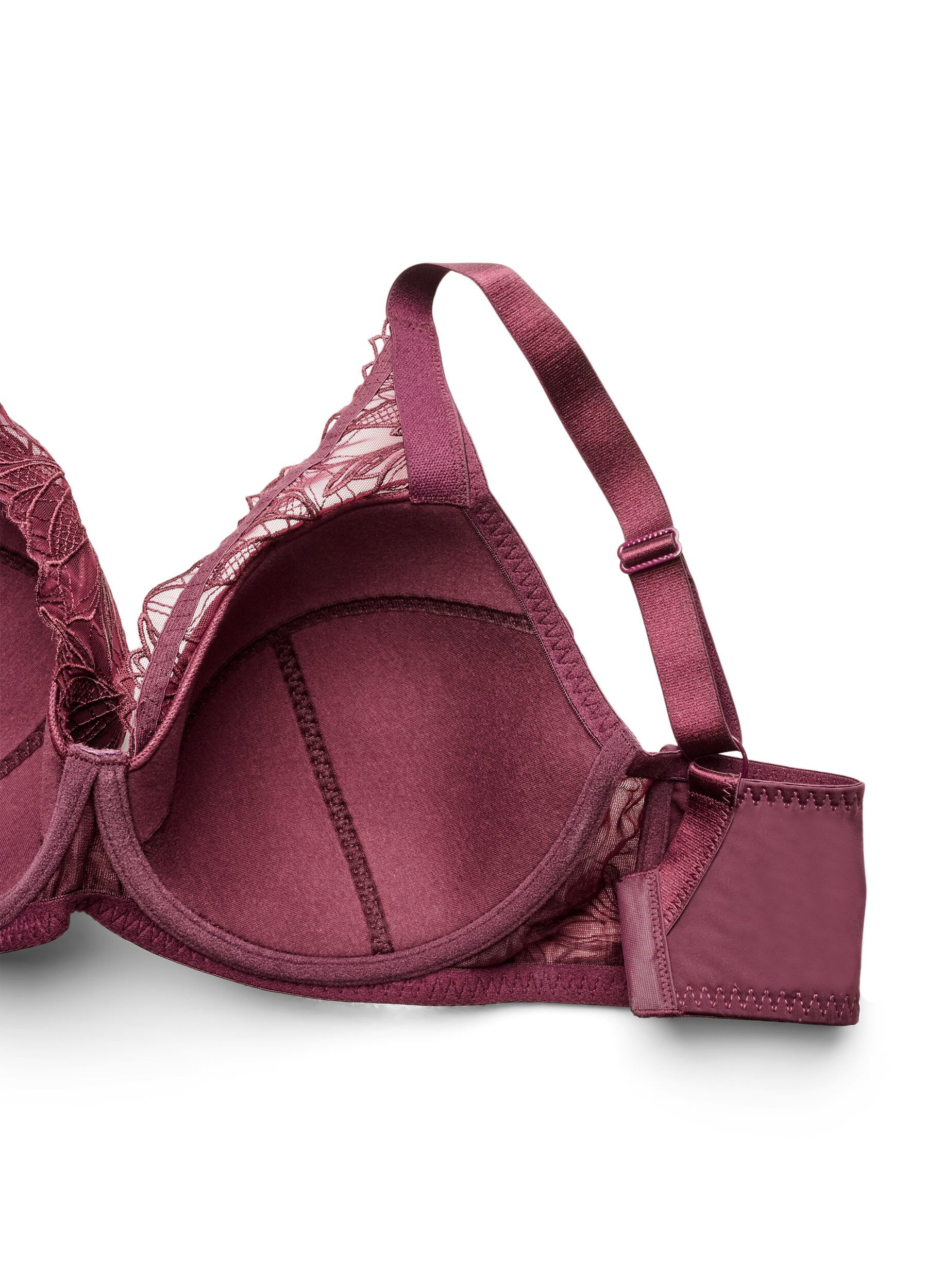 ZizziSoutien-gorge rembourr&eacute; en dentelle avec armatures, Bordeaux, Packshot image number 3