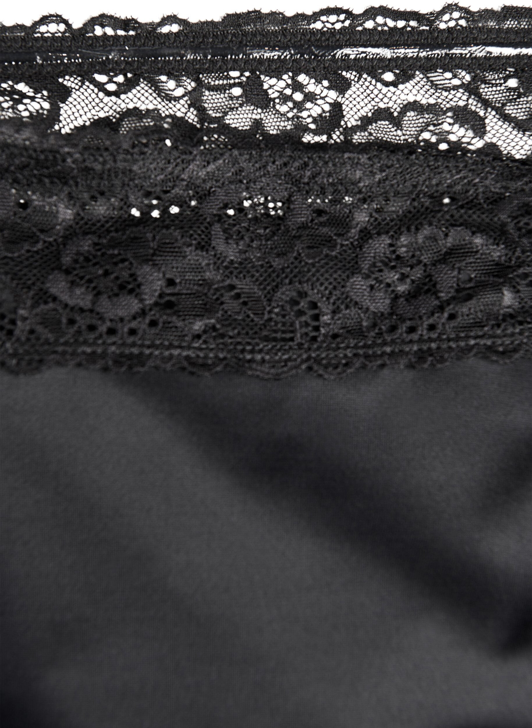 Zizzi Culotte menstruelle en dentelle, Noir, Packshot image number 3