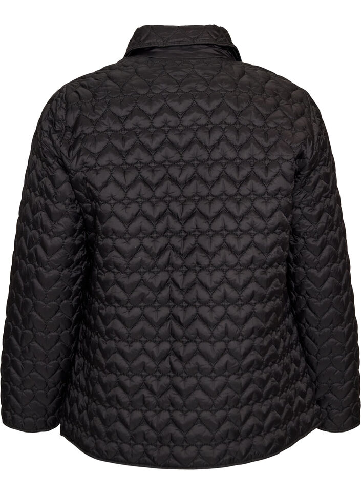 Veste l&eacute;g&egrave;rement matelass&eacute;e &agrave; surpiq&ucirc;res d&eacute;coratives, Noir, Packshot image number 1