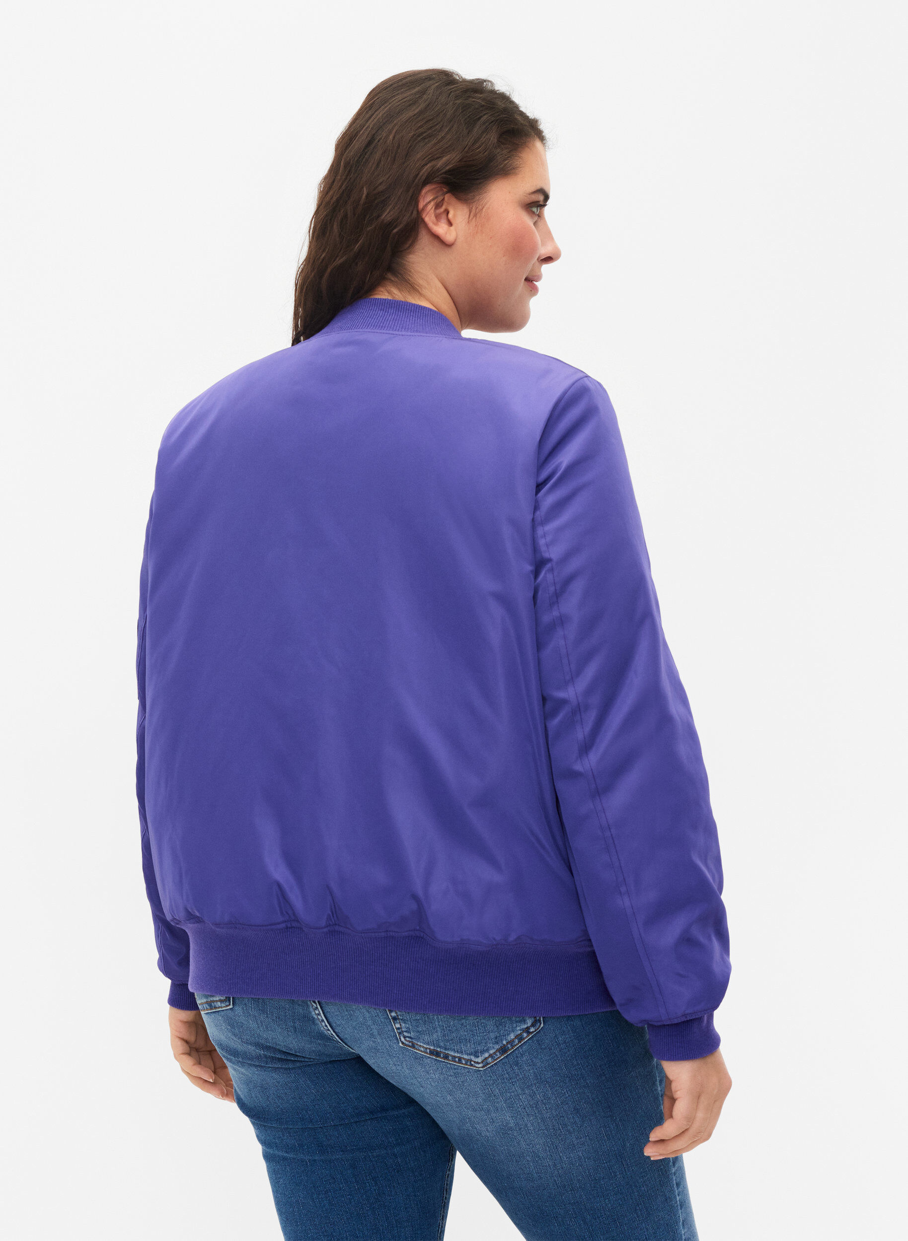 Zizzi Bomberjacke mit Rei&szlig;verschluss, Purple Opulence, Model image number 1