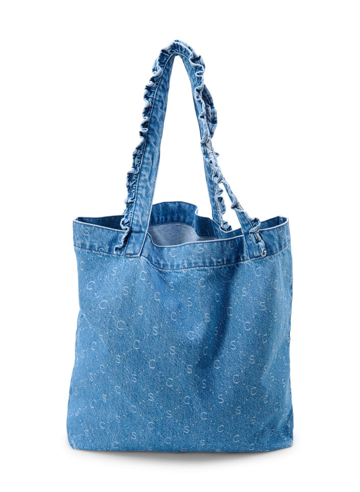 Sac cabas en jean, Light Blue Denim, Packshot image number 0