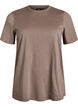 T-shirt basique en coton &agrave; col rond, Marron, Packshot image number 0