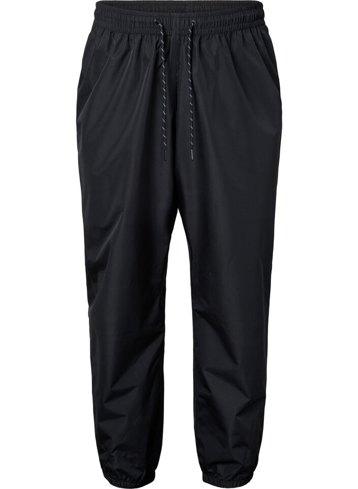 Pantalon de pluie avec &eacute;lastique et cordon de serrage, Noir, Packshot image number 0