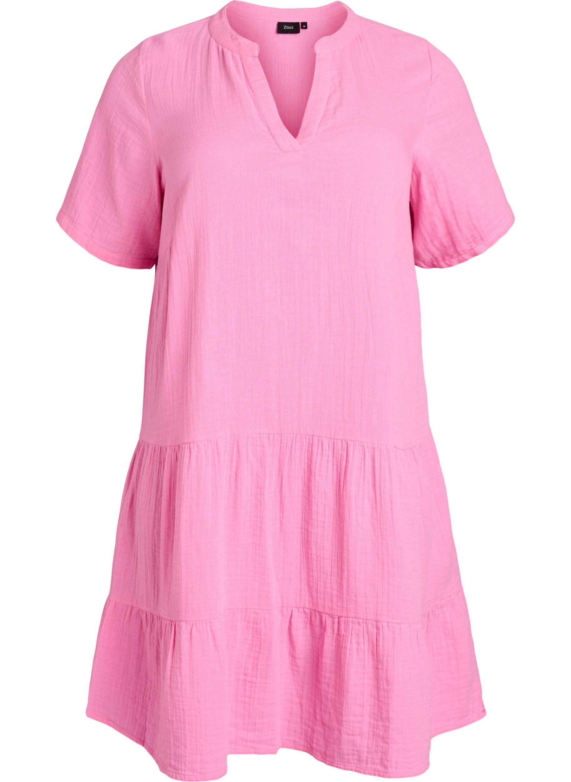 Robe courte &eacute;vas&eacute;e en mousseline de coton