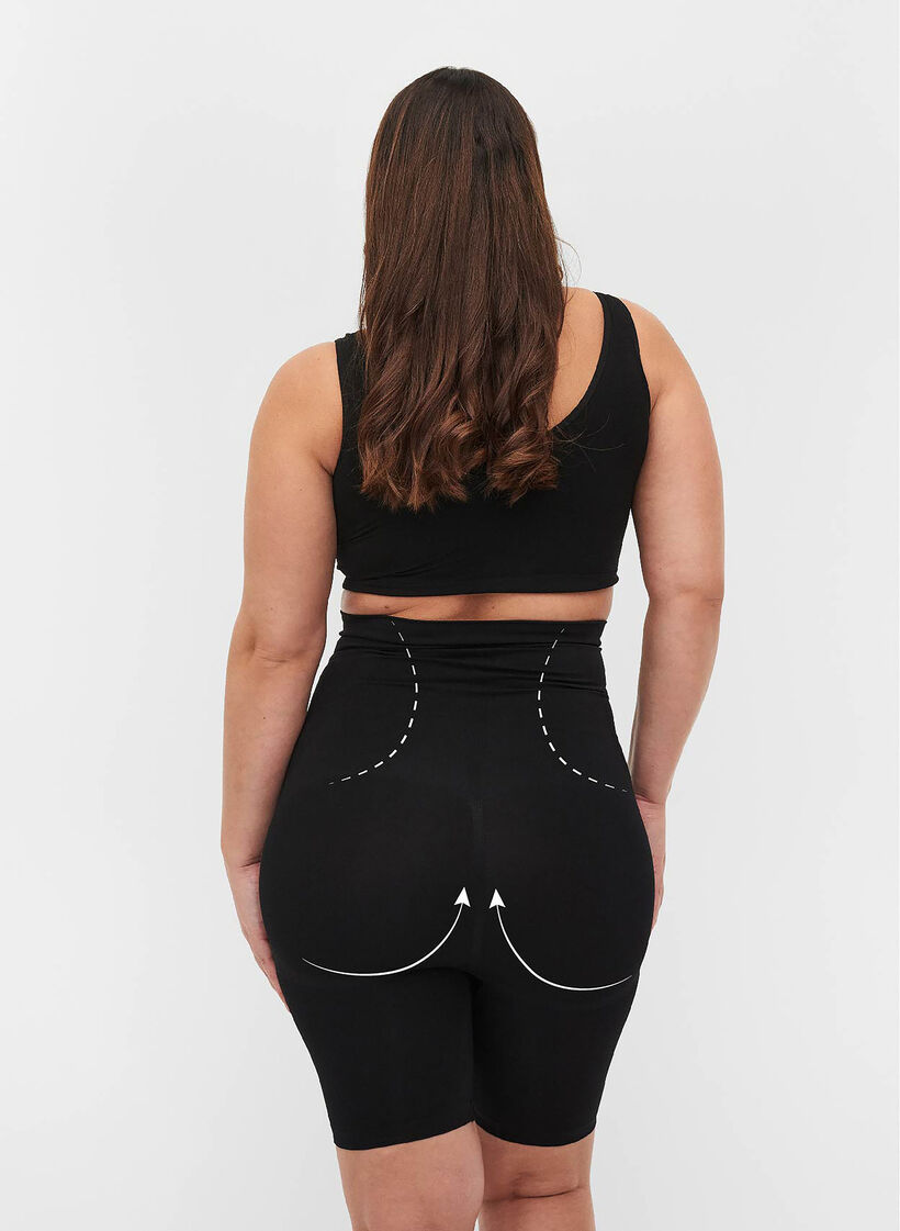 Hochtaillierte Shapewear Shorts, Schwarz, Model image number 1