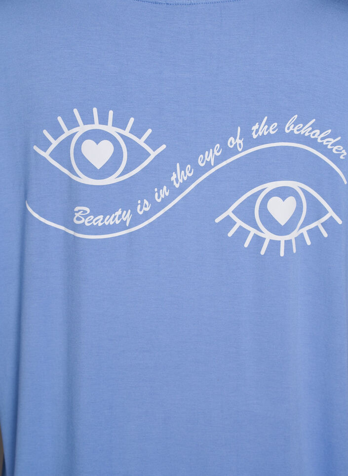 Lockeres Nachthemd aus Viskose, Blau, Packshot image number 3