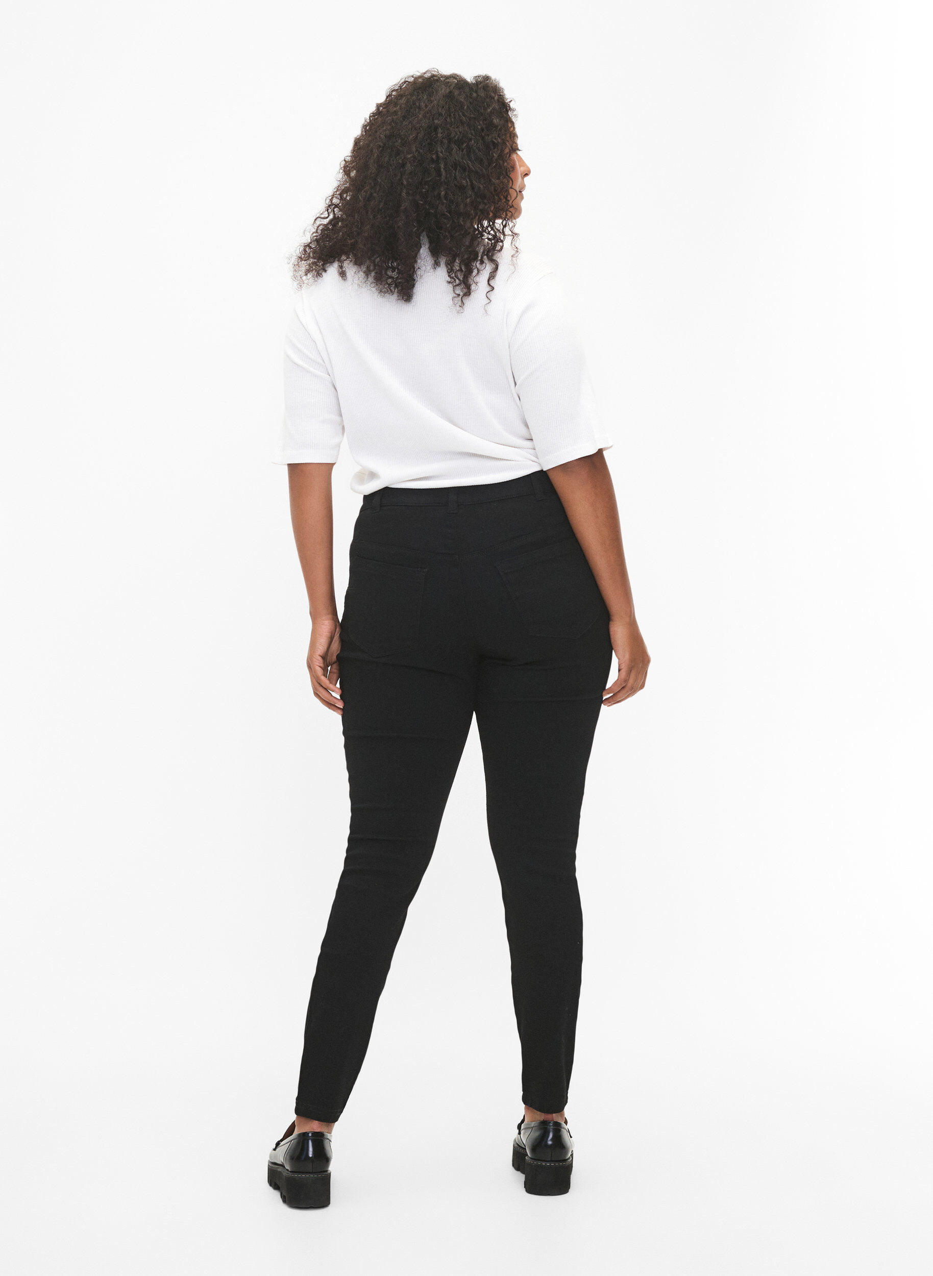 Zizzi Jeggings aus Baumwollmischung, Black, Model image number 1