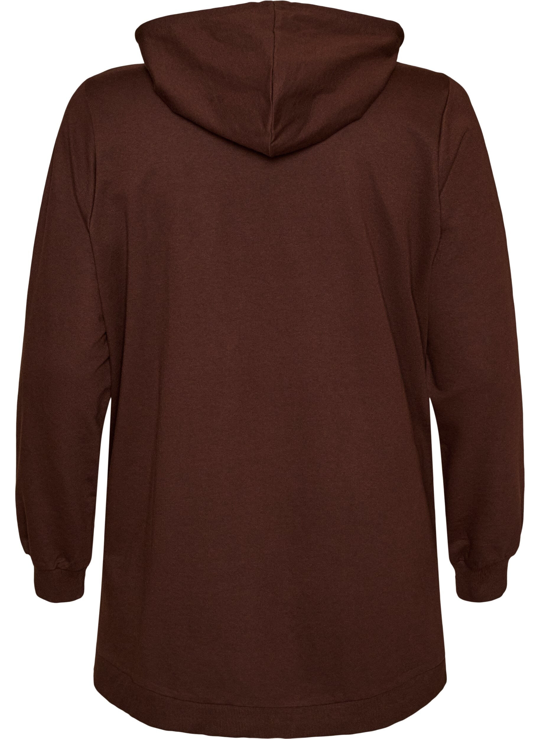 ZizziSweat &agrave; capuche avec une inscription en bouclette, Marron, Packshot image number 1