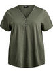 T-Shirt mit Knopfleiste, Gr&uuml;n, Packshot image number 0