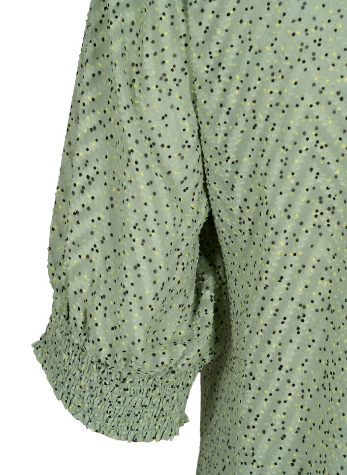 Blouse à pois avec manches 1/2, Seagrass Dot, Packshot image number 3