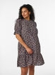 Kurzes Kleid aus Viskose mit R&uuml;schendetails, Blau, Model image number 0