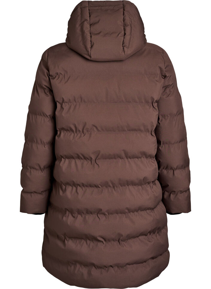 Doudoune avec capuche et poches, Marron, Packshot image number 1