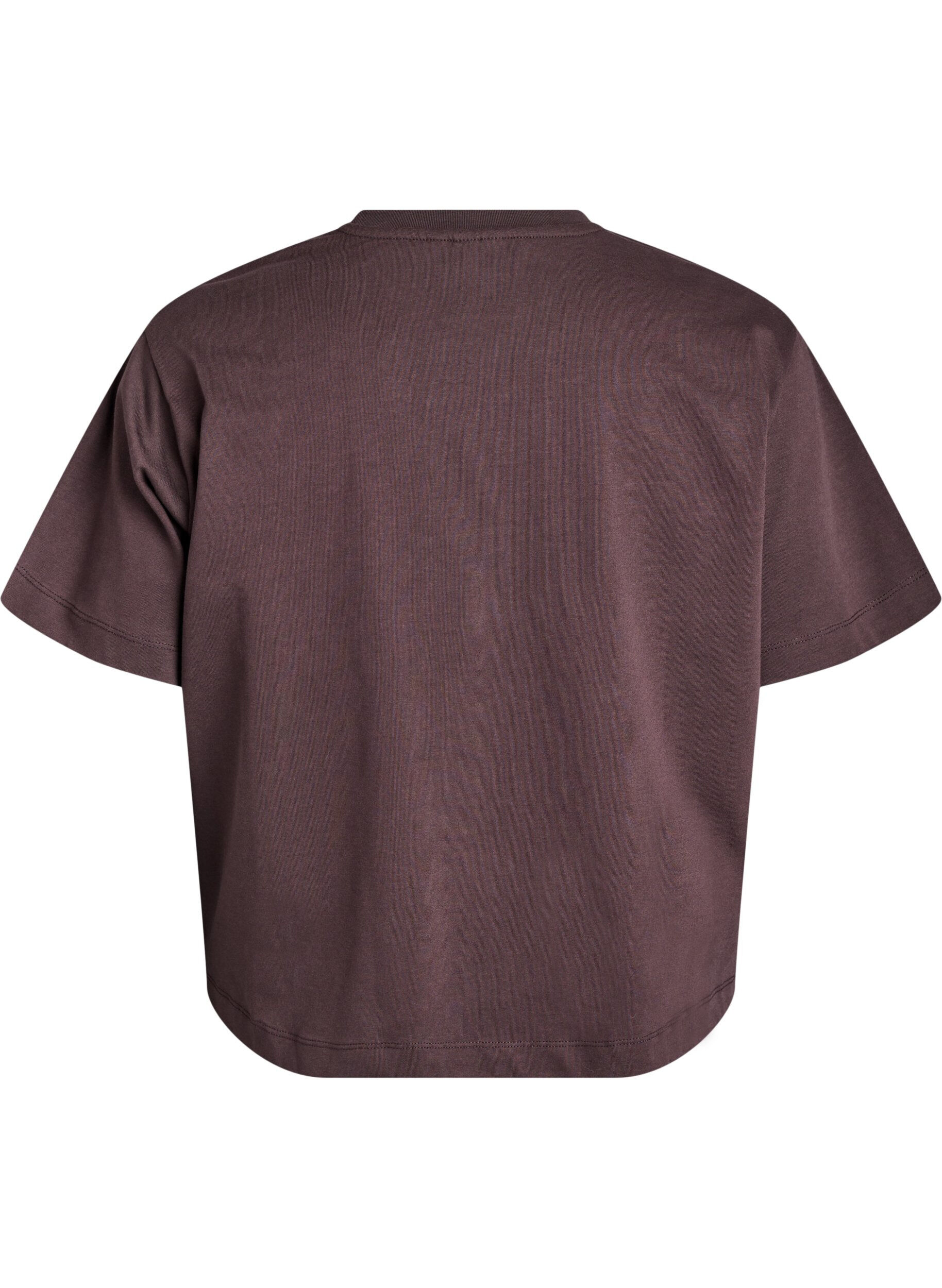 Zizzi T-shirt boxy en coton, Marron, Packshot image number 1