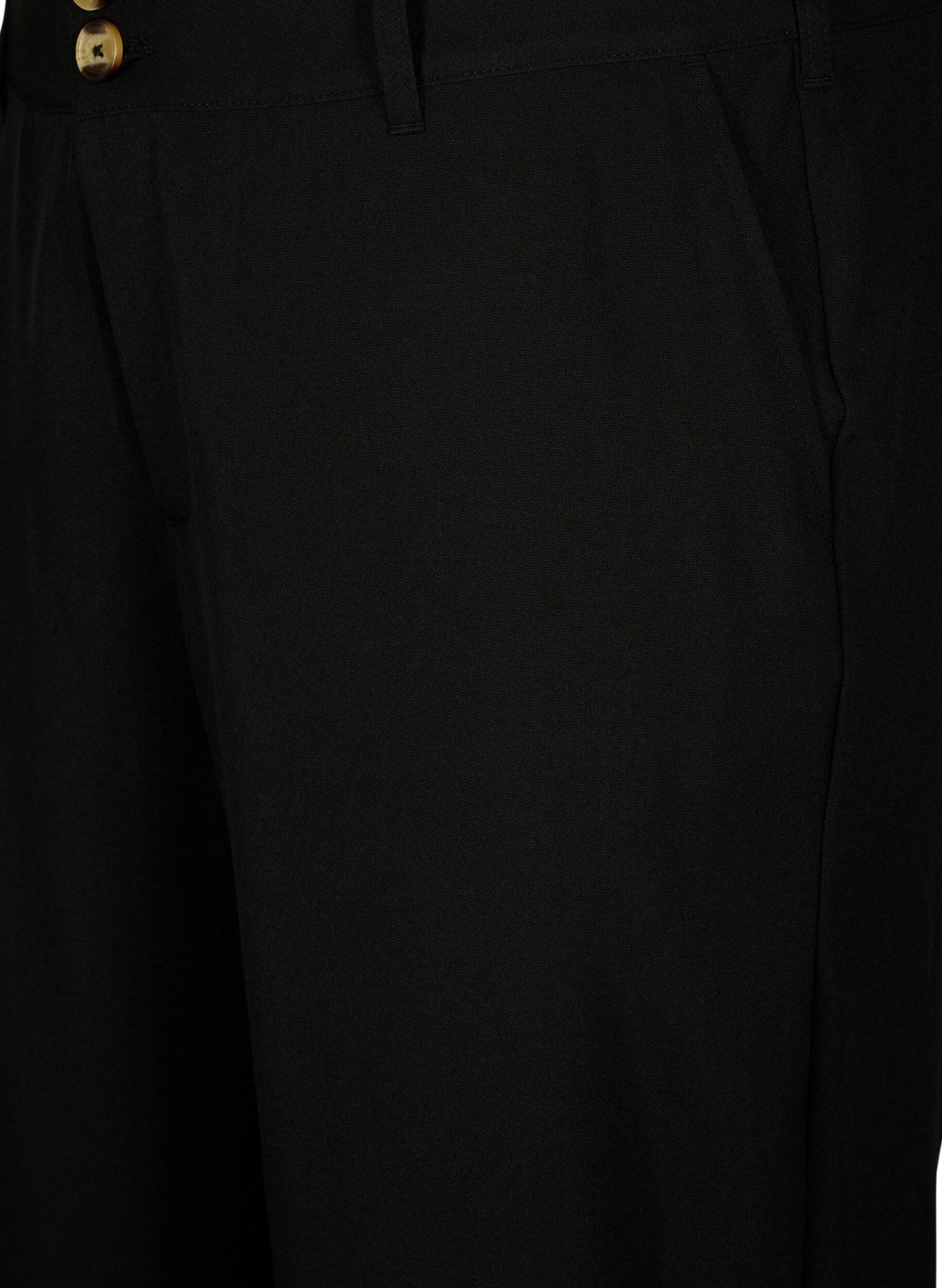 Zizzi Pantalon taille haute avec pliage, Black, Packshot image number 2