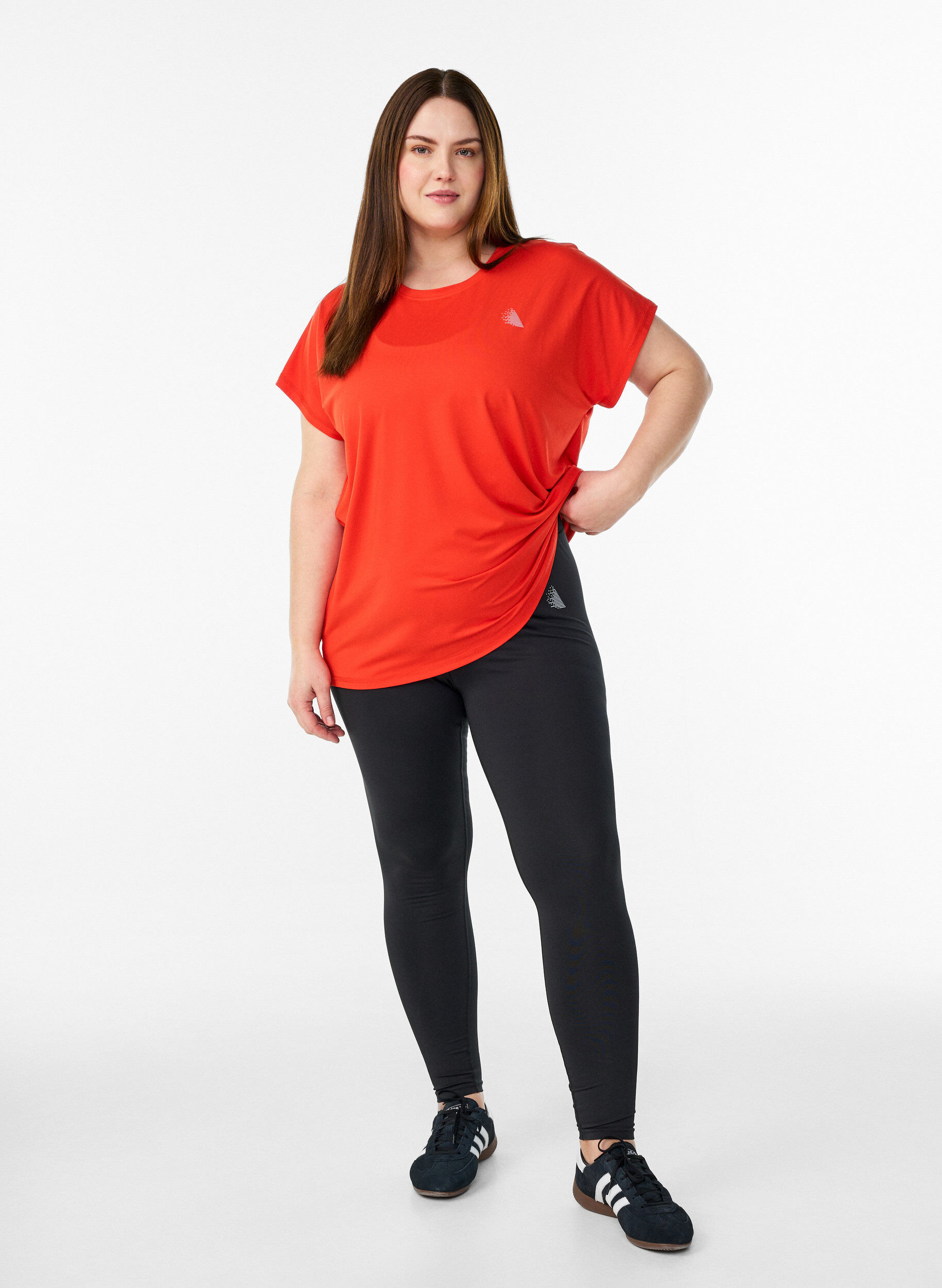 ZizziEinfarbiges Trainings-T-Shirt, Orange, Model image number 1