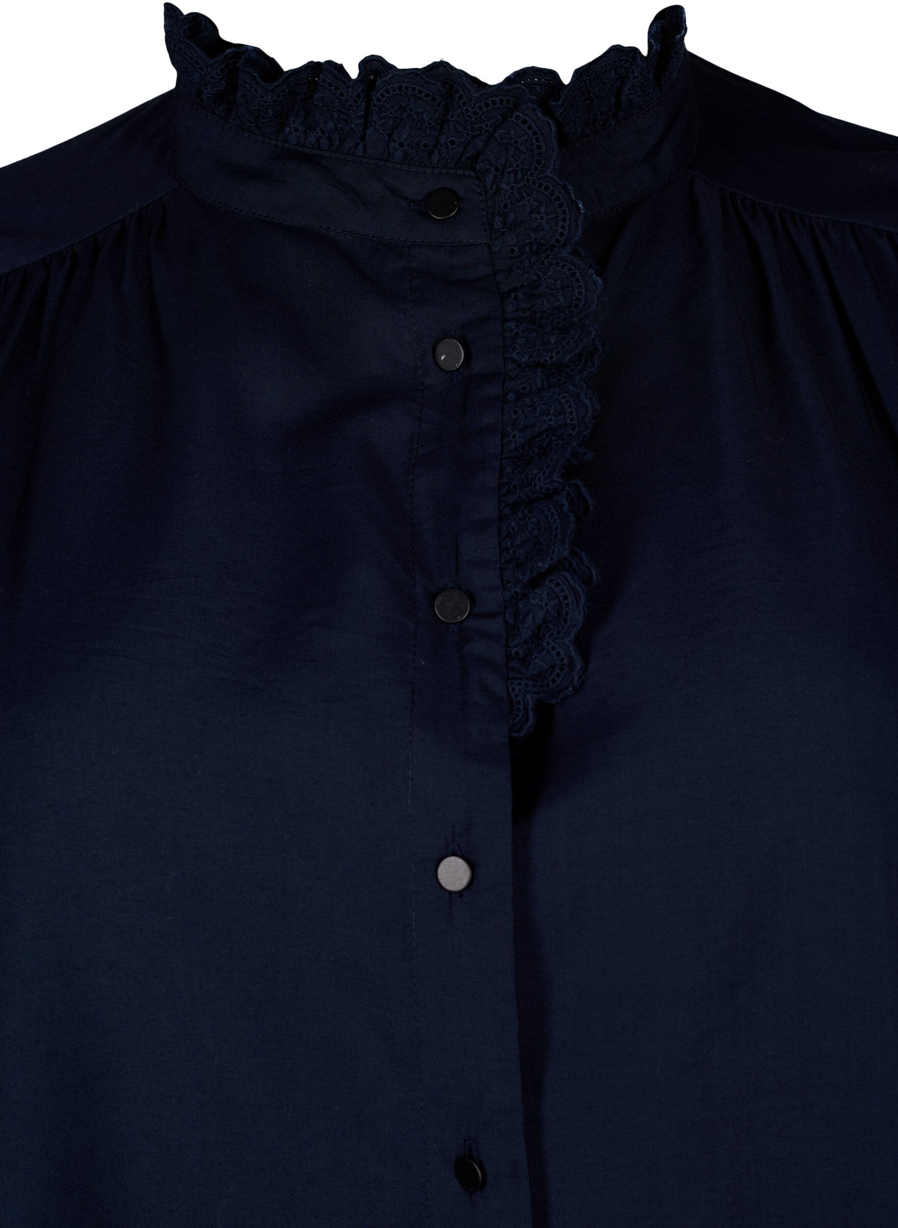 Zizzi Viskose Shirt Bluse mit Ruffles, Sky Captain, Packshot image number 2