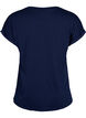 T-shirt &agrave; manches courtes en coton m&eacute;lang&eacute;, Bleu, Packshot image number 1