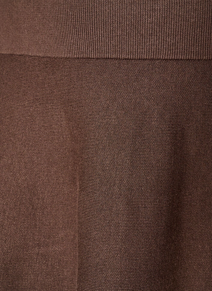 Jupe courte en maille &agrave; coupe &eacute;vas&eacute;e, Marron, Packshot image number 2