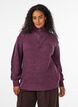 Pull en tricot avec col haut et fermeture &eacute;clair, Violet, Model image number 0